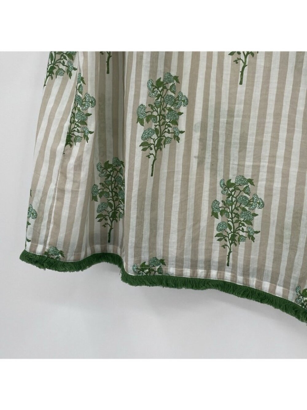 Tuckernuck Womens XS Cream Green Floral Stripes Coastal Tropical Tunic Dress - Picture 14 of 16